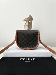 Celine Medium Folco Bag Triomphe Canvas Calfskin 18.5x17x7cm - 5