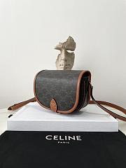 Celine Medium Folco Bag Triomphe Canvas Calfskin 18.5x17x7cm - 4