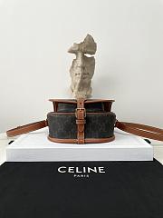 Celine Medium Folco Bag Triomphe Canvas Calfskin 18.5x17x7cm - 3