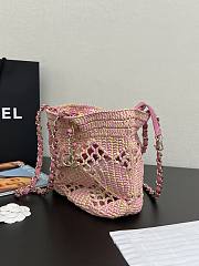 Chanel Small Tote Raffia Gold Beige Pink 24.5 x 32 x 10 cm - 5