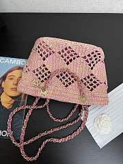 Chanel Small Tote Raffia Gold Beige Pink 24.5 x 32 x 10 cm - 2