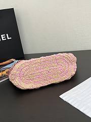 Chanel Small Tote Raffia Gold Beige Pink 24.5 x 32 x 10 cm - 3