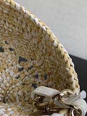 Chanel Small Tote Raffia Gold Beige White 24.5 x 32 x 10 cm - 6