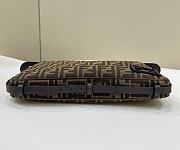 Fendi Simply Medium Brown FF Jacquard Fabric Bag 34.5x20x4.5cm - 6