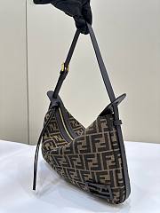 Fendi Simply Medium Brown FF Jacquard Fabric Bag 34.5x20x4.5cm - 3