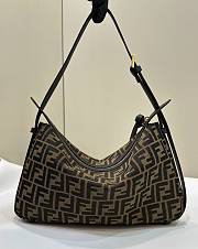 Fendi Simply Medium Brown FF Jacquard Fabric Bag 34.5x20x4.5cm - 2