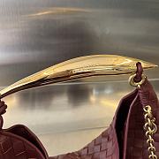 Bottega Veneta Sardine Top Handle Bag Wine 33x20x4cm - 5