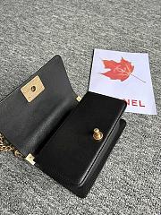 Chanel Small Leboy Bag Black Caviar Gold 20cm - 6