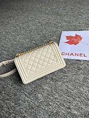 Chanel Small Leboy Bag White Caviar Gold 20cm - 5