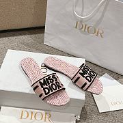 Dior Dway Cotton Pale Pink Allover Slides - 1