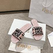 Dior Dway Cotton Pale Pink Allover Slides - 4