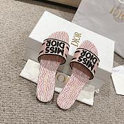 Dior Dway Cotton Pale Pink Allover Slides - 3