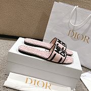 Dior Dway Cotton Pale Pink Allover Slides - 2