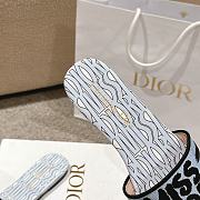 Dior Dway Cotton Pale Blue Allover Slides - 5