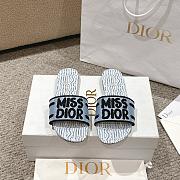 Dior Dway Cotton Pale Blue Allover Slides - 3