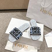 Dior Dway Cotton Pale Blue Allover Slides - 4