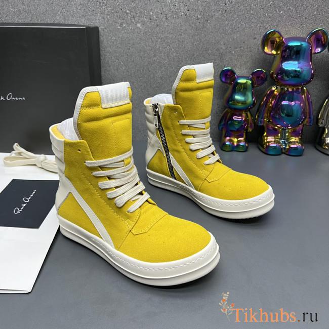 Rick Owens Geobasket High Top Sneakers Yellow - 1