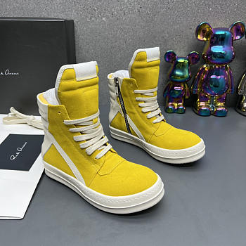 Rick Owens Geobasket High Top Sneakers Yellow