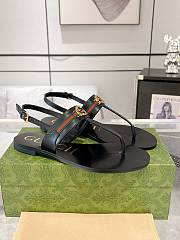 Gucci Black Interlocking G Web Sandal - 3