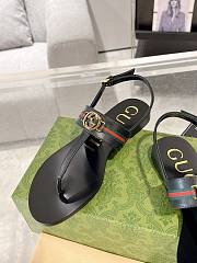 Gucci Black Interlocking G Web Sandal - 2