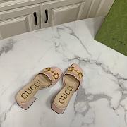 Gucci Women's Slide Sandal With Horsebit Pink 8cm - 4