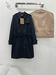 Burberry Long Coat Black Trench - 1