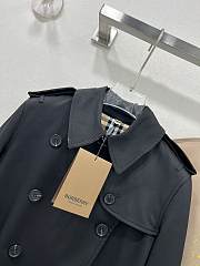 Burberry Long Coat Black Trench - 4