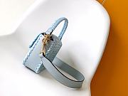 Fendi Baguette Light Blue Leather Interlaced Fiber Bag 27x15x6cm - 4