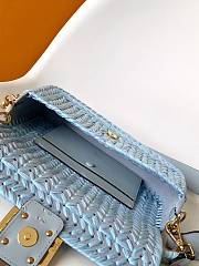 Fendi Baguette Light Blue Leather Interlaced Fiber Bag 27x15x6cm - 2