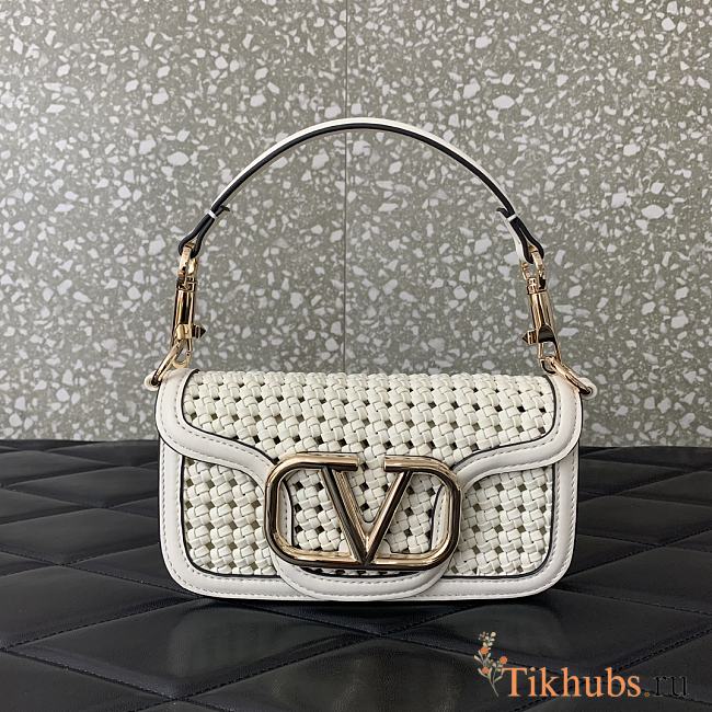 Valentino Alltime Foldover Top Shoulder Bag White 19x10.5x5cm - 1