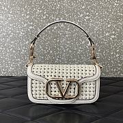 Valentino Alltime Foldover Top Shoulder Bag White 19x10.5x5cm - 1