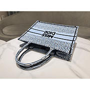 Dior Medium Book Tote Pale Blue Black Allover 36 x 27.5 x 16.5 cm - 3