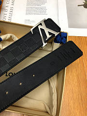 Louis Vuitton LV Damier Black Silver belt 4cm - 3