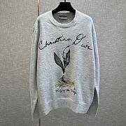 Dior Lily of the Valley Sweater Gray Jersey - 1