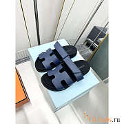 Hermes Paris Chypre Blue Sandals - 1