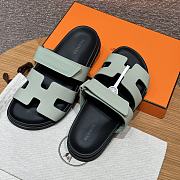 Hermes Paris Chypre Green Sandals - 5