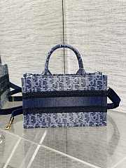 Dior Mini Book Tote Blue Denim Oblique Jacquard 21.5x13x7.5cm - 5