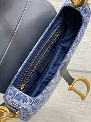 Dior Saddle Bag Strap Blue Denim Oblique 25.5 x 20 x 6.5 cm - 5