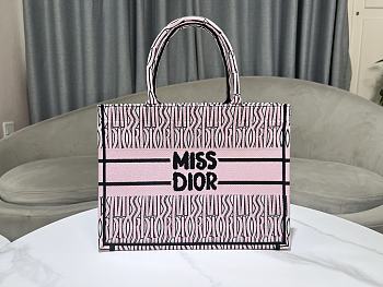 Dior Medium Book Tote White Pale Pink Allover 36 x 27.5 x 16.5 cm