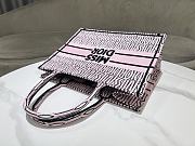 Dior Medium Book Tote White Pale Pink Allover 36 x 27.5 x 16.5 cm - 3