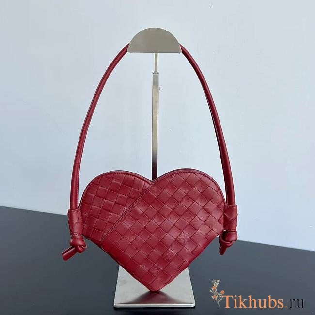 Bottega Veneta Mini Solstice Heart Dark Red 22x18x2cm - 1