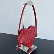 Bottega Veneta Mini Solstice Heart Dark Red 22x18x2cm - 2