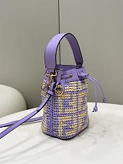 Fendi Mon Tresor Raffia Mini Bag Purple 18x12x10cm - 4