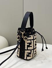 Fendi Mon Tresor Raffia Mini Bag Black 18x12x10cm - 4