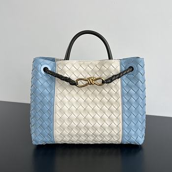 Bottega Veneta Medium Andiamo White Blue 32x25x11cm