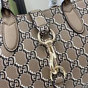 Gucci Small Tote Bag Shadow Taupe Leather 24x17.5x8.5cm - 4