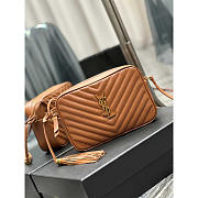 YSL Calfskin Monogram Lou Camera Bag Cinnamon 23x16x6cm - 3