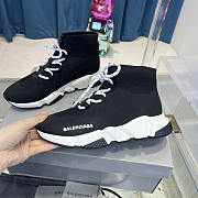 Balenciaga Speed Lace-up Trainers In Black/white Sneaker - 3