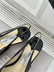 Jimmy Choo Amita Glitter Slingback Black Ballerina Pumps 4.5cm - 2