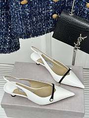 Jimmy Choo Amita Glitter Slingback White Ballerina Pumps 4.5cm - 1